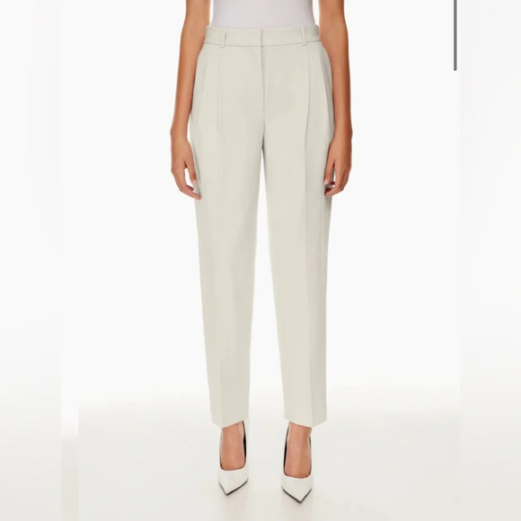 NWT Aritzia Babaton Vogue Pant Matte Pearl Size 6 City Wool High Waisted Pants - Picture 3 of 14